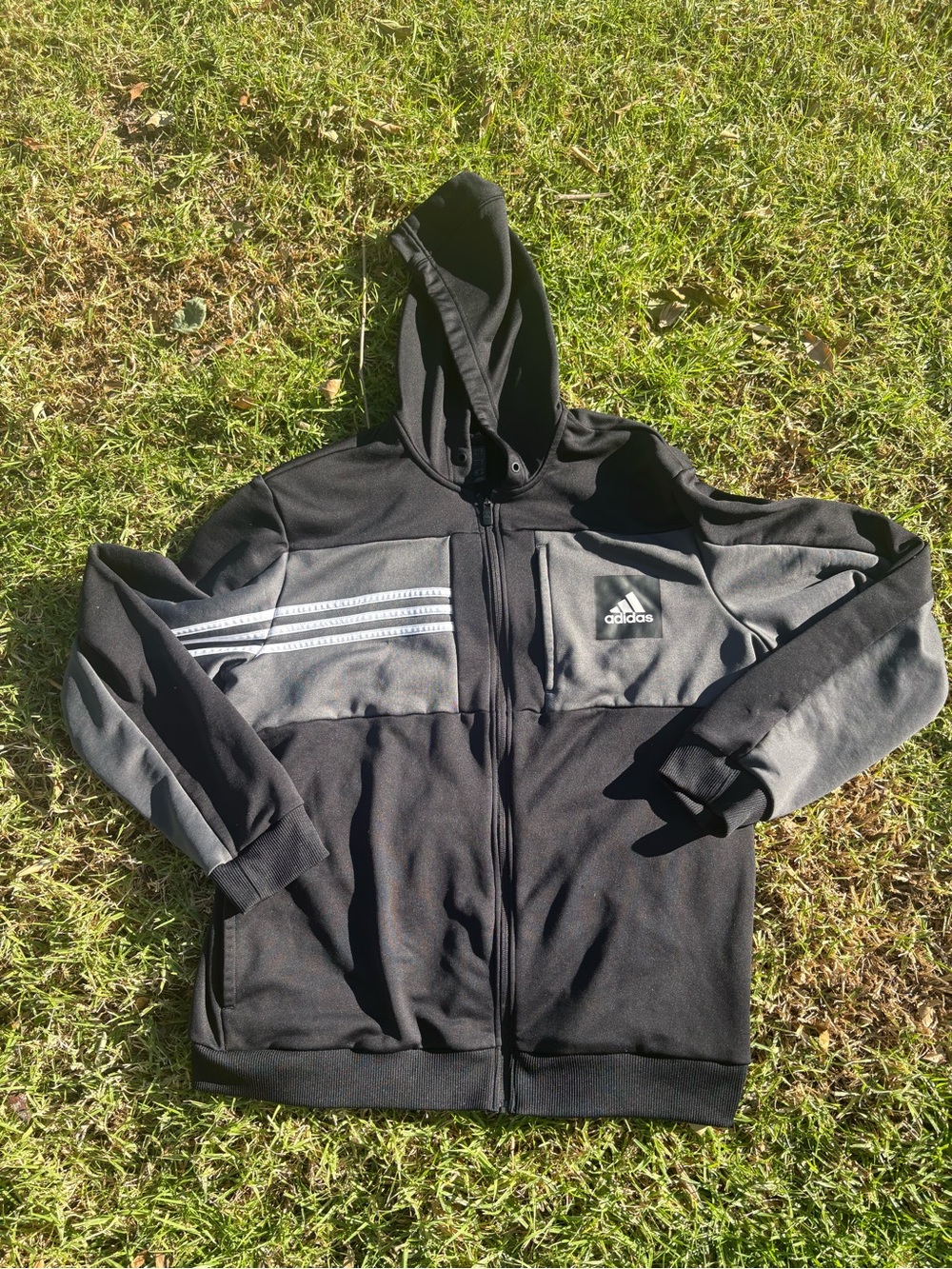 adidas Men’s Black & Gray Hooded soft Jacket
